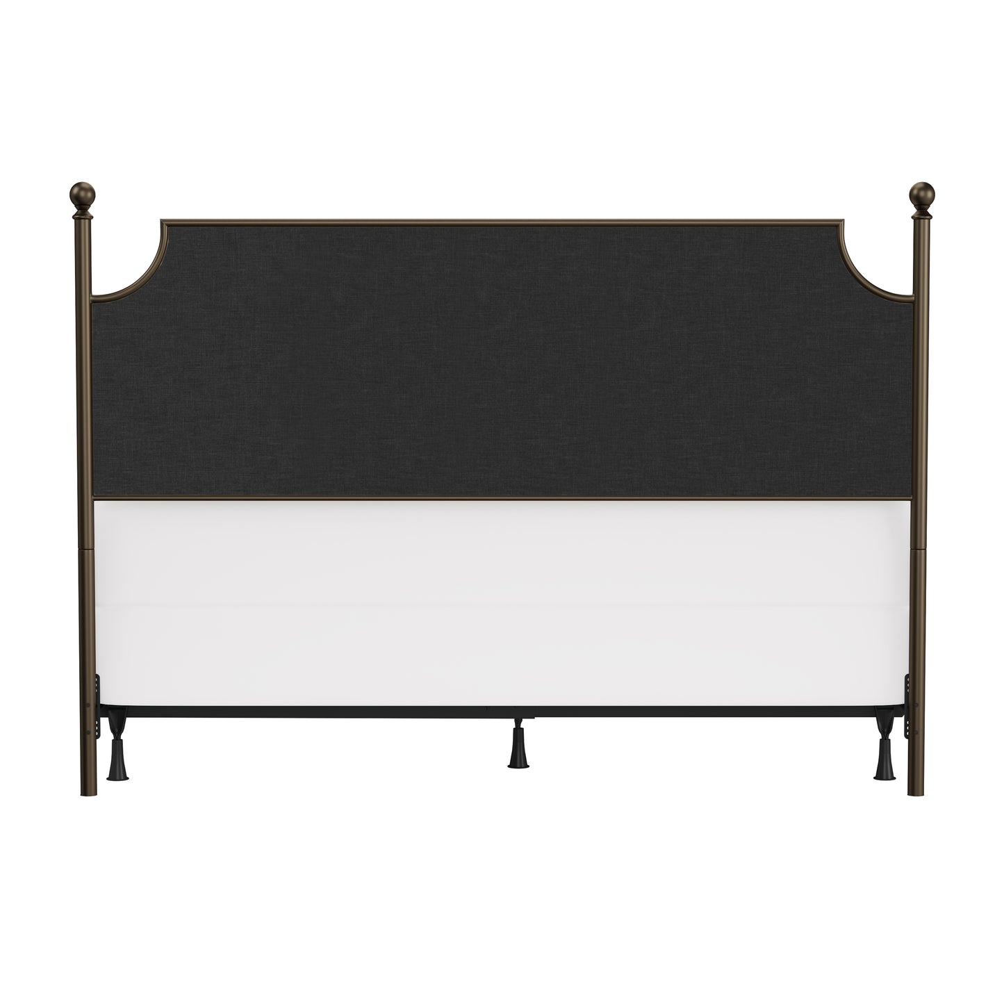 Hillsdale Furniture McArthur King Metal and Upholstered Canopy Bed, Bronze with Linen Stone Fabric