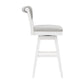 Hillsdale Furniture Clarion Wood and Upholstered Bar Height Swivel Stool, Sea White