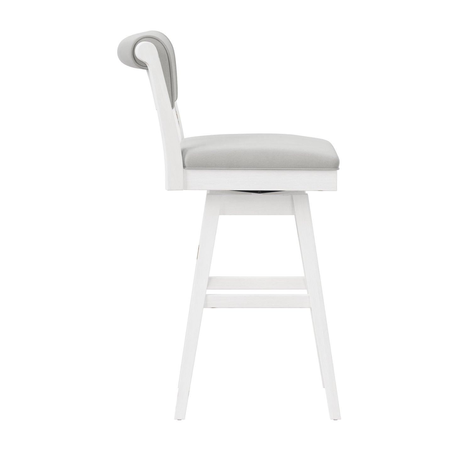 Hillsdale Furniture Clarion Wood and Upholstered Bar Height Swivel Stool, Sea White