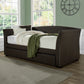 Hillsdale Furniture Montgomery Upholstered Twin Daybed with Trundle, Brown