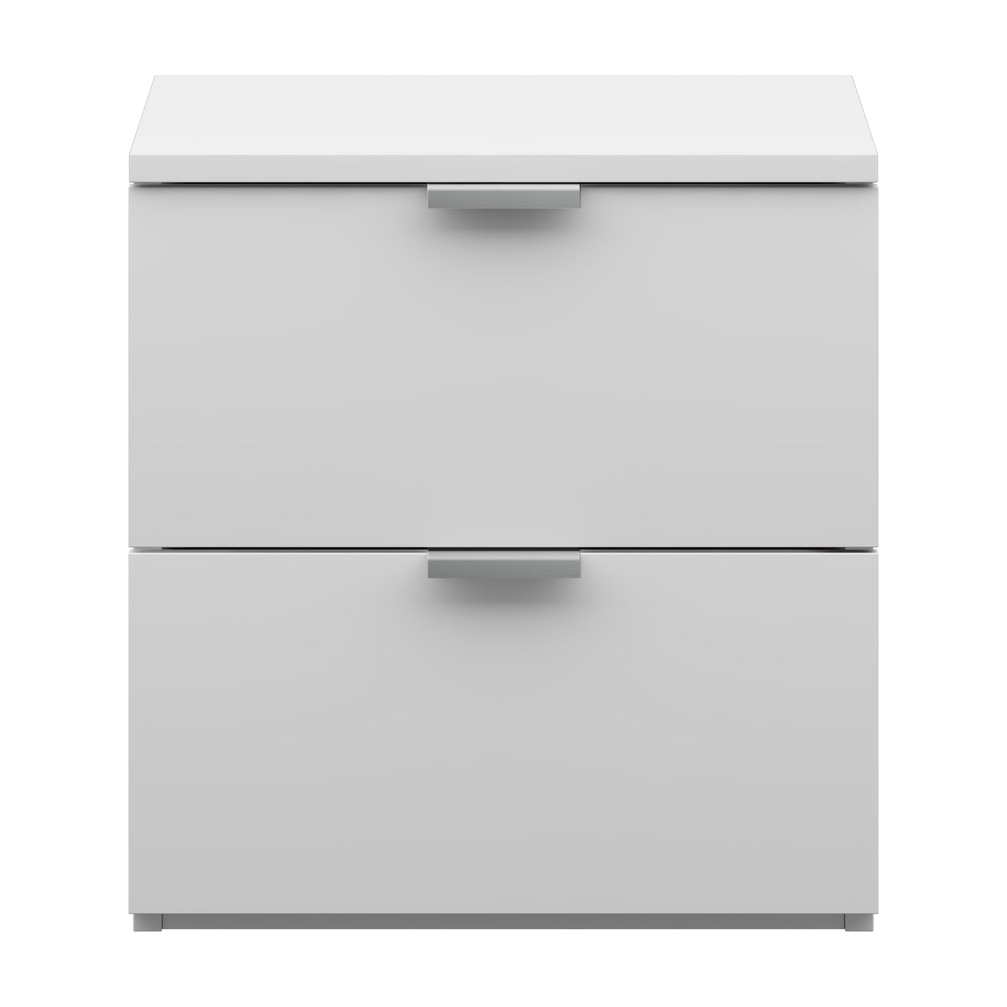 Hillsdale Living Essentials Delmar Wood 2 Drawer Nightstand, Set of 2, Matte White