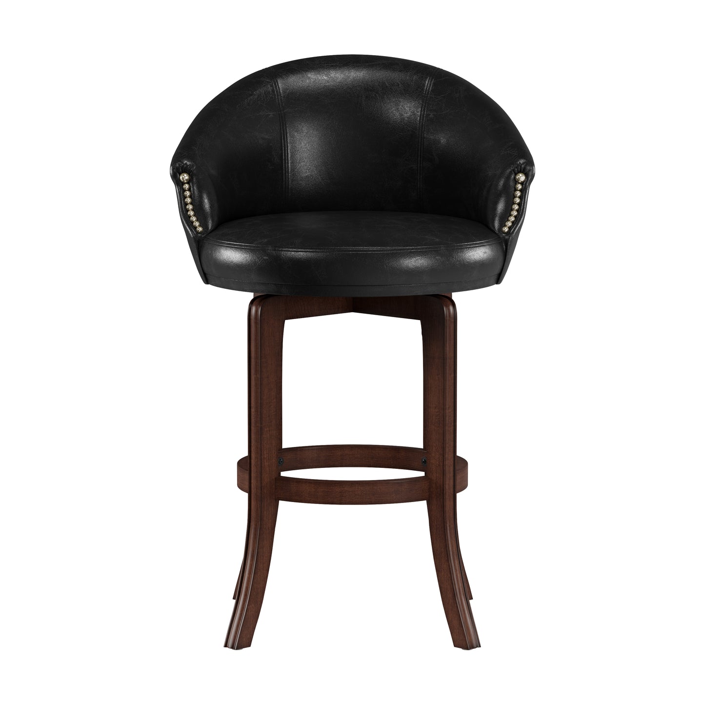 Hillsdale Furniture Dartford Wood Bar Height Swivel Stool, Dark Brown Cherry