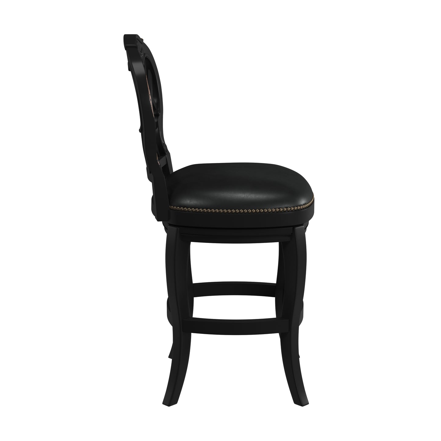 Hillsdale Furniture Braxton Wood Counter Height Return Swivel Stool, Black Honey