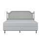 Hillsdale Furniture Melanie Wood and Cane King Headboard with Frame, French Gray