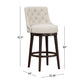 Hillsdale Furniture Halbrooke Wood Bar Height Swivel Stool, Cream Fabric