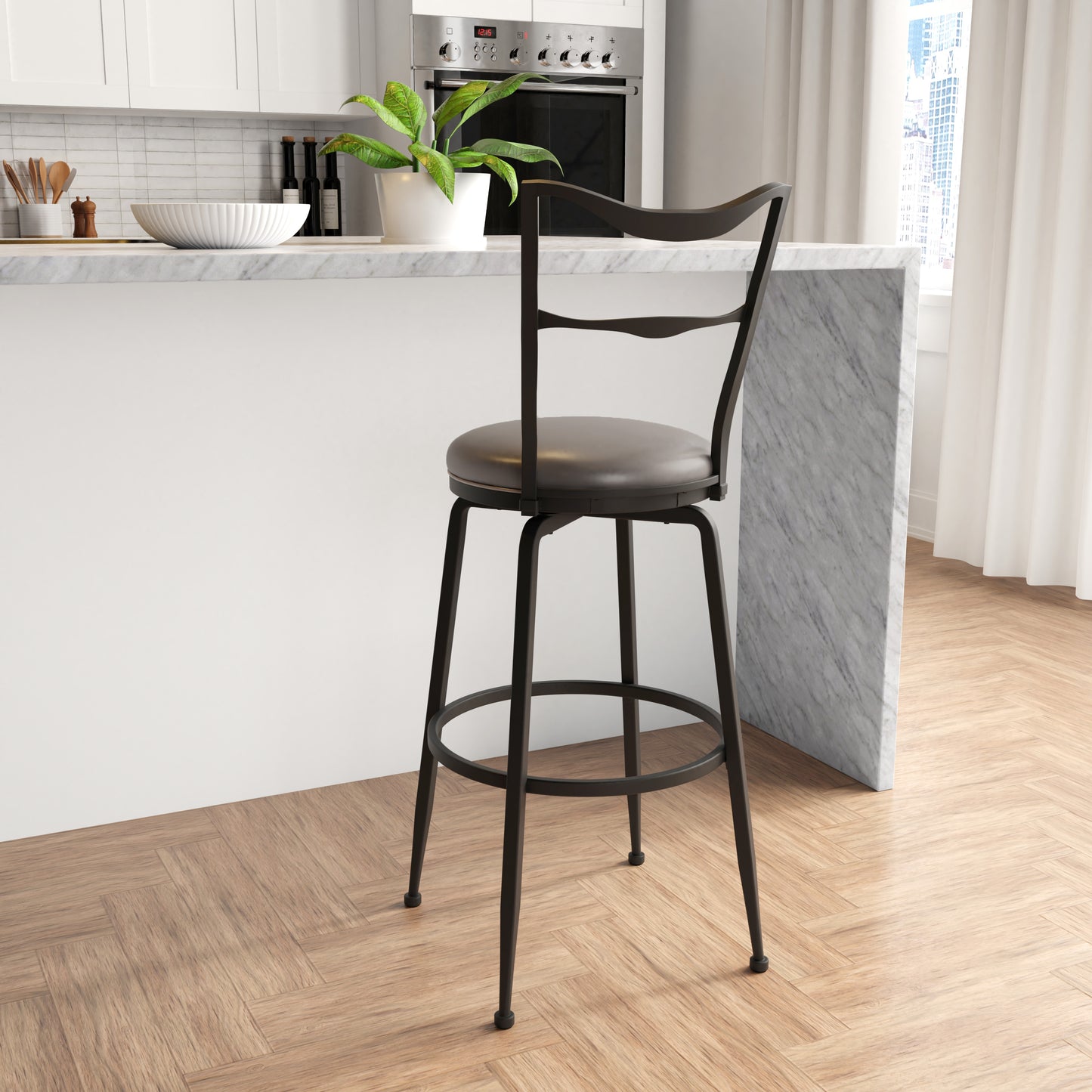 Hillsdale Furniture Larimore Metal Bar Height Stool, Black