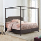 Hillsdale Furniture Melanie Wood and Metal King Canopy Bed, Oiled Bronze