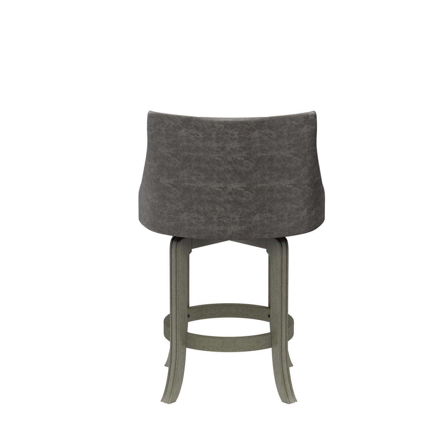 Hillsdale Furniture Napa Valley Wood Counter Height Swivel Stool, Aged Gray with Charcoal Faux Leather