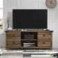 Living Essentials by Hillsdale Prestwick Gaming Ready Wood 60 inch TV Stand with 2 Doors and Shelves, Knotty Oak