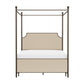 Hillsdale Furniture McArthur Queen Metal and Upholstered  Canopy Bed, Bronze with Linen Stone Fabric