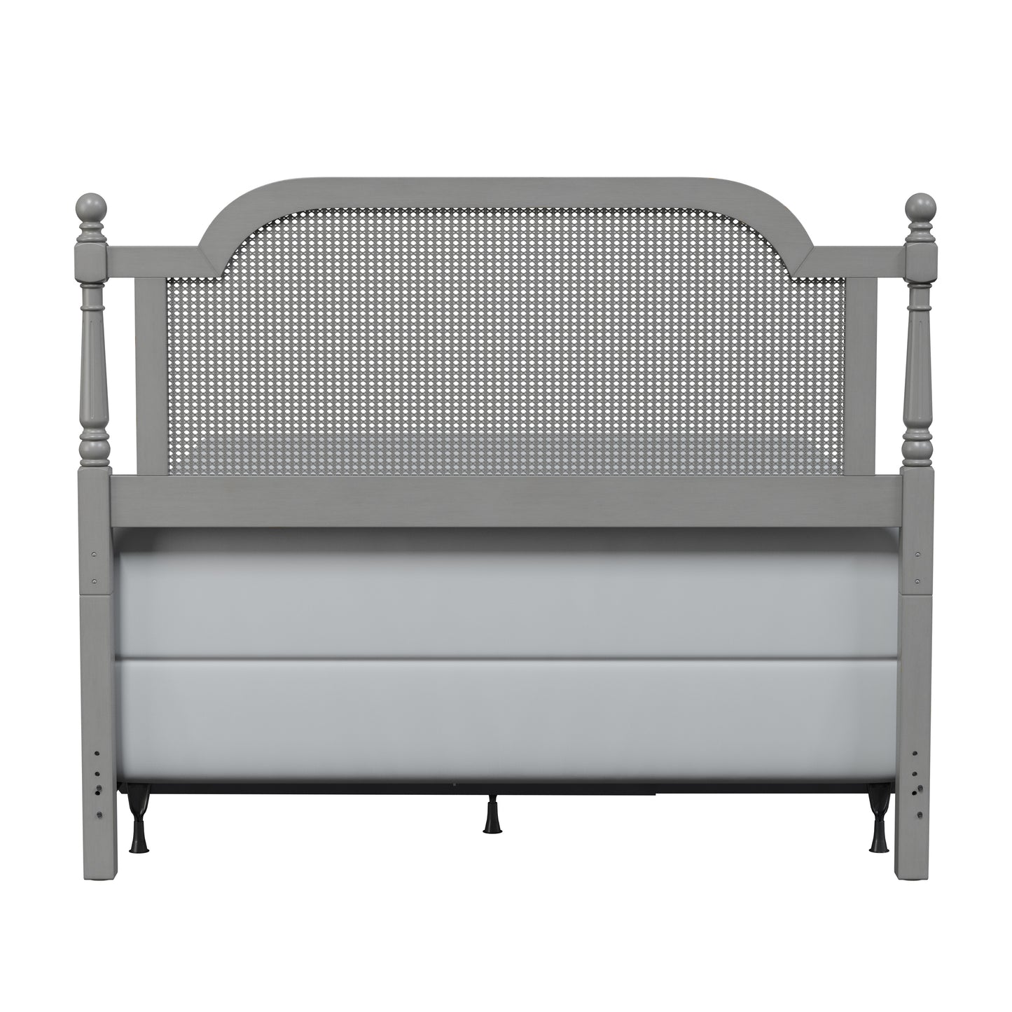 Hillsdale Furniture Melanie Wood and Cane Queen Headboard with Frame, French Gray