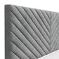 Hillsdale Furniture Crestwood Upholstered Chevron Pleated King Headboard, Platinum