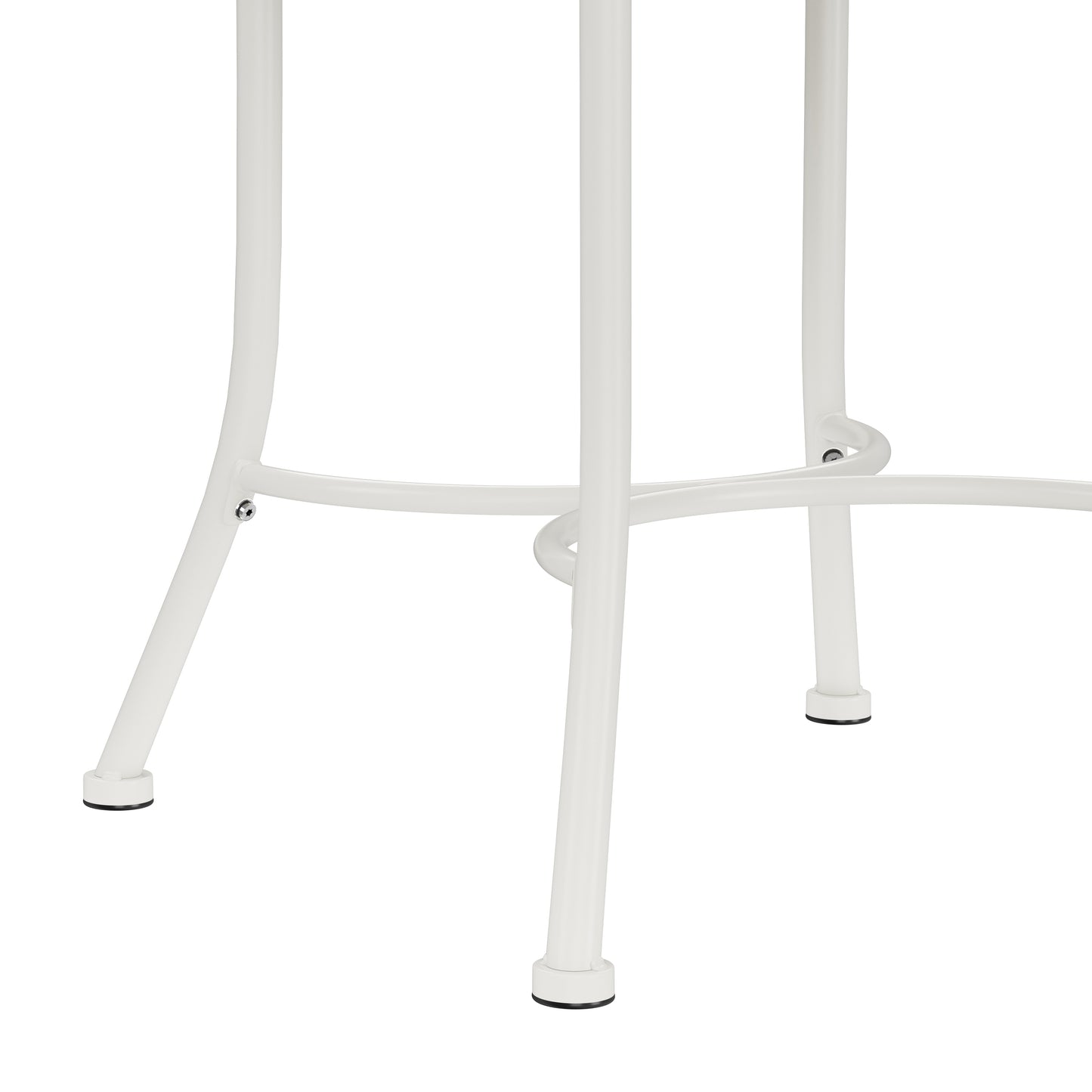 Hillsdale Furniture OMalley Metal Vanity Stool, Shiny White with White Fabric