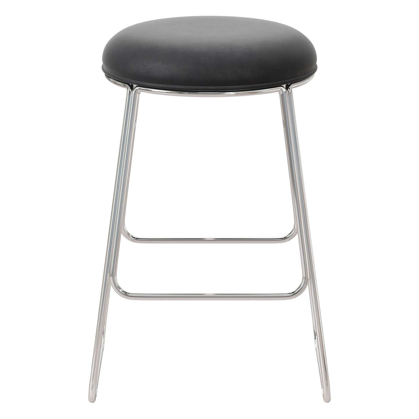 Hillsdale Furniture Southlake Backless Metal Counter Height Stool, Chrome with Black Vinyl