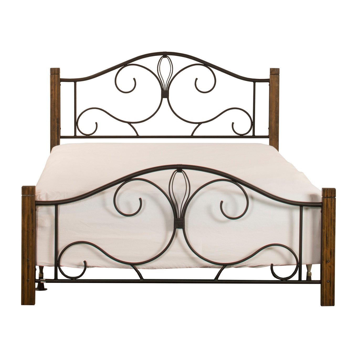 Hillsdale Furniture Destin King Metal Bed with Wood Posts, Oak