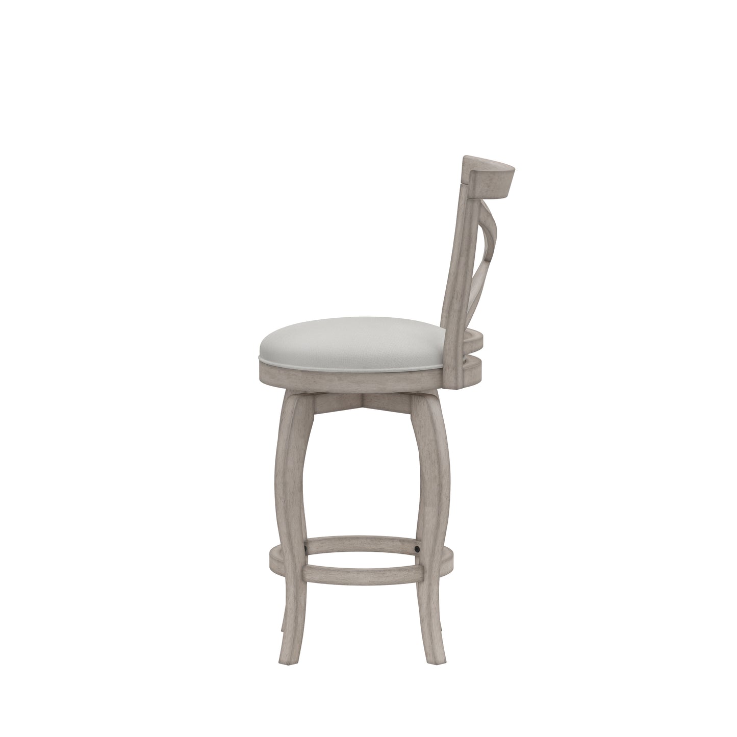 Hillsdale Furniture Ellendale Wood Counter Height Swivel Stool, Aged Gray with Fog Gray Fabric