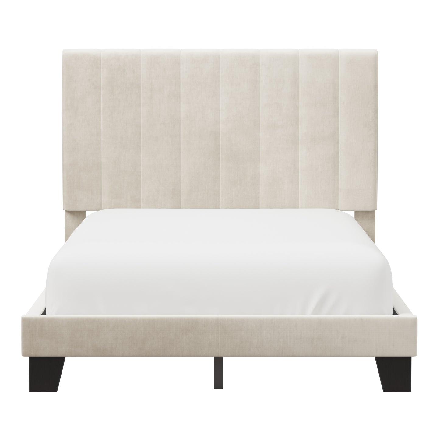 Hillsdale Furniture Crestone Upholstered Adjustable Height Full Platform Bed, Cream