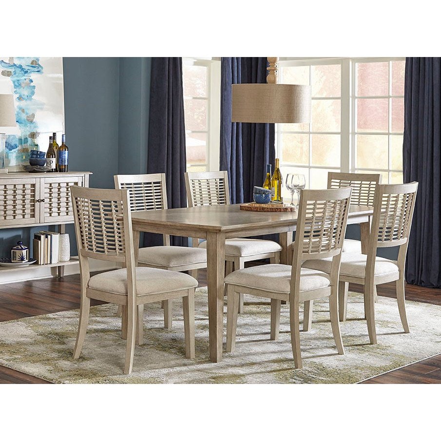 Hillsdale Furniture Ocala Wood 7 Piece Rectangle Dining, Sandy Gray