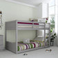 Living Essentials by Hillsdale Capri Wood Twin Over Twin Floor Bunk Bed, Gray