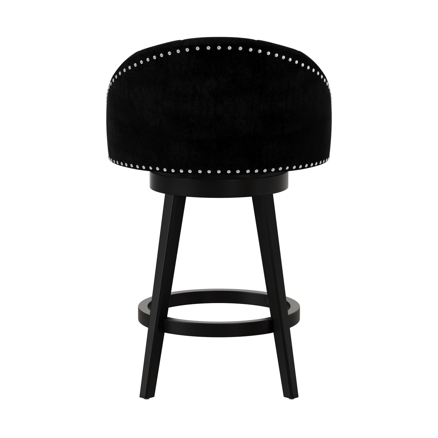 Hillsdale Furniture Dulcie Wood and Upholstered Counter Height Swivel Stool, Black