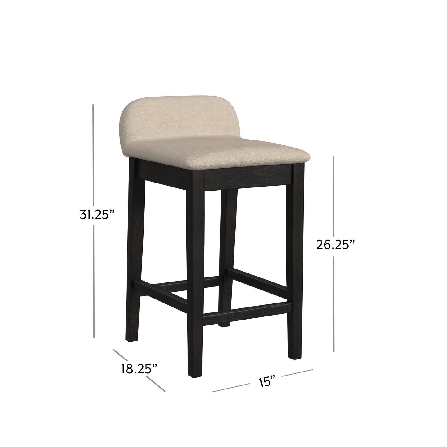 Hillsdale Furniture Maydena Wood Counter Height Stool, Black