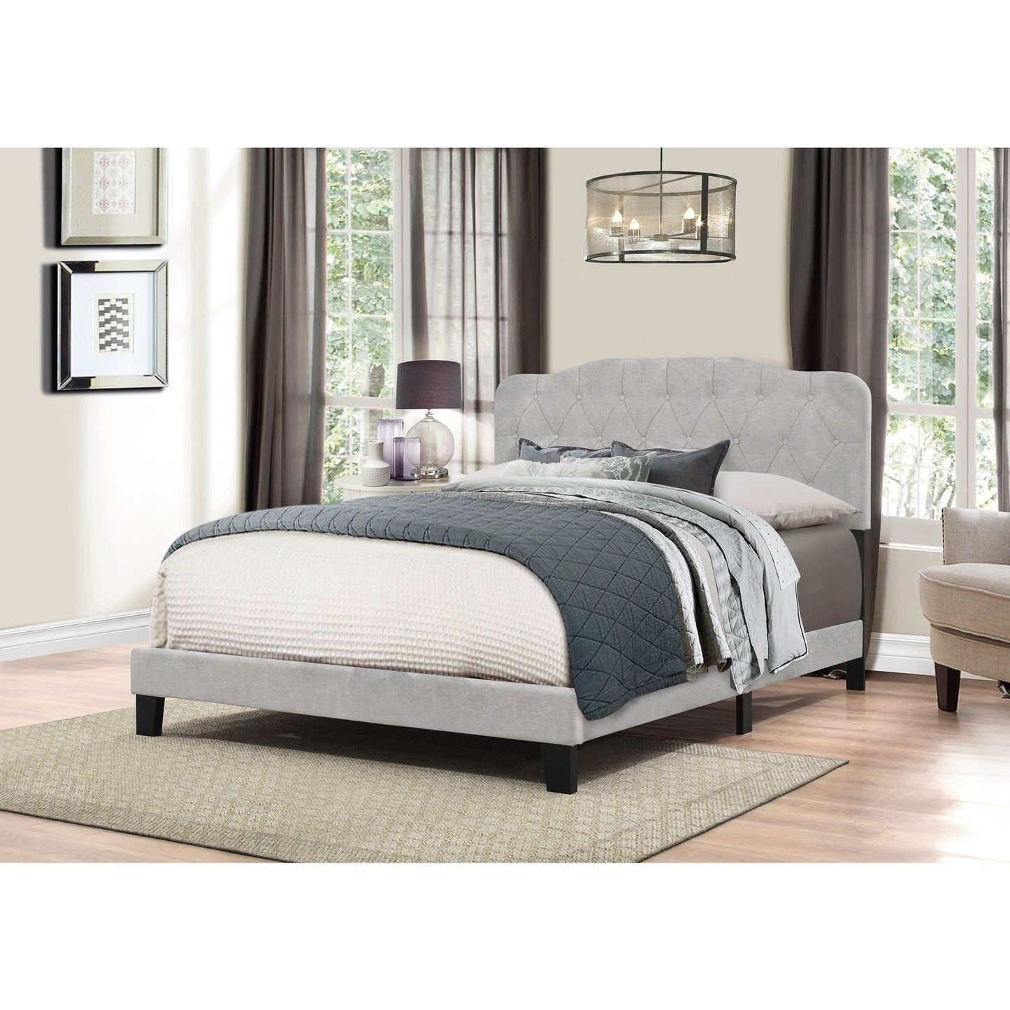 Hillsdale Furniture Nicole Full Upholstered Bed, Glacier Gray