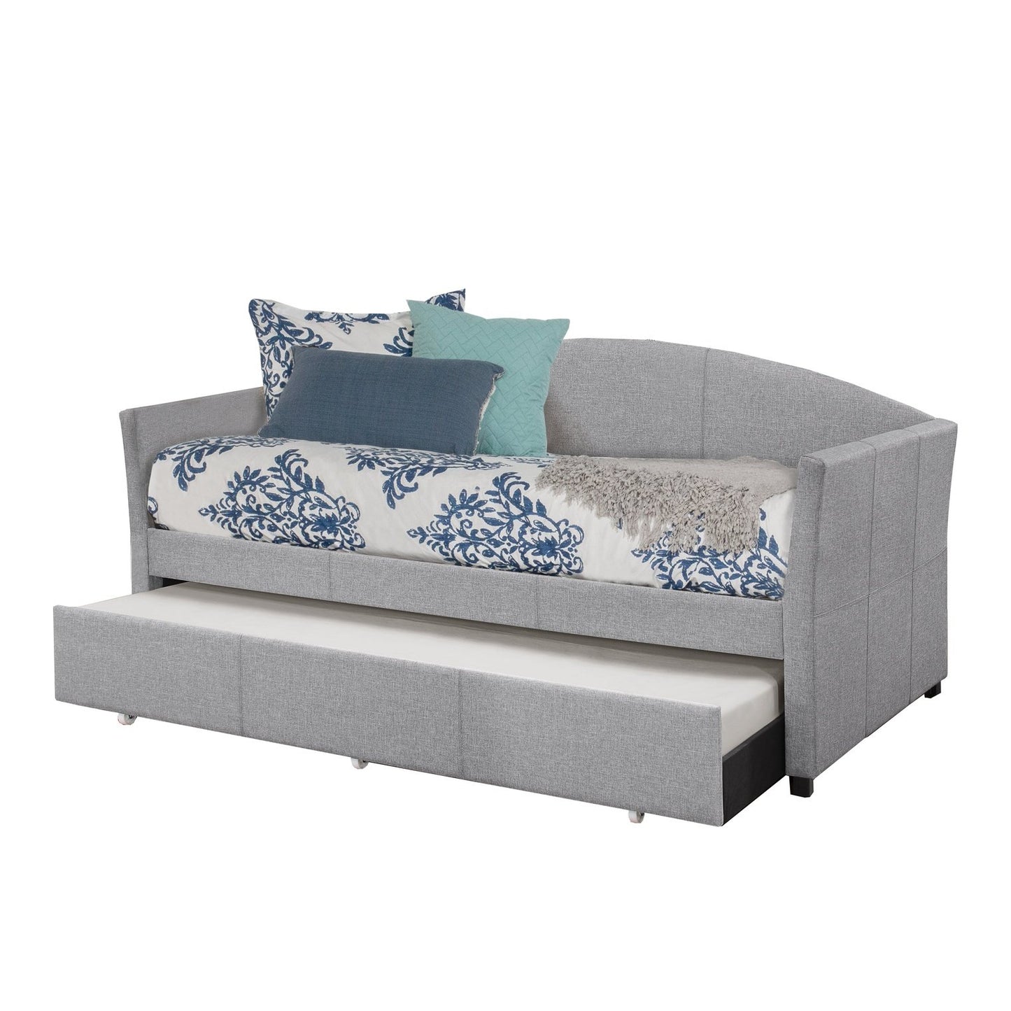 Hillsdale Furniture Westchester Upholstered Twin Daybed with Trundle, Smoke Gray