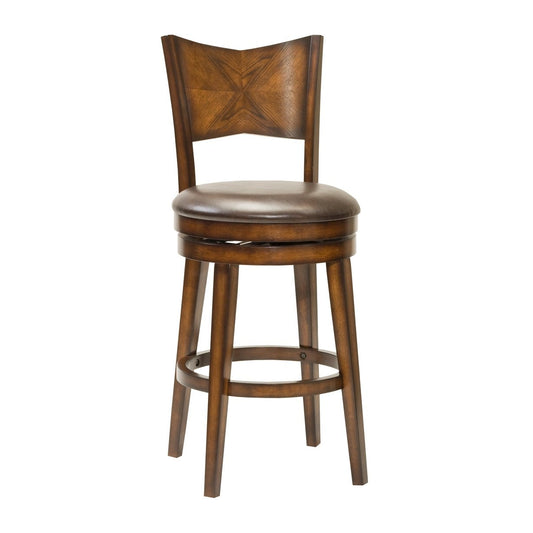 Hillsdale Furniture Jenkins Wood Bar Height Swivel Stool, Rustic Oak