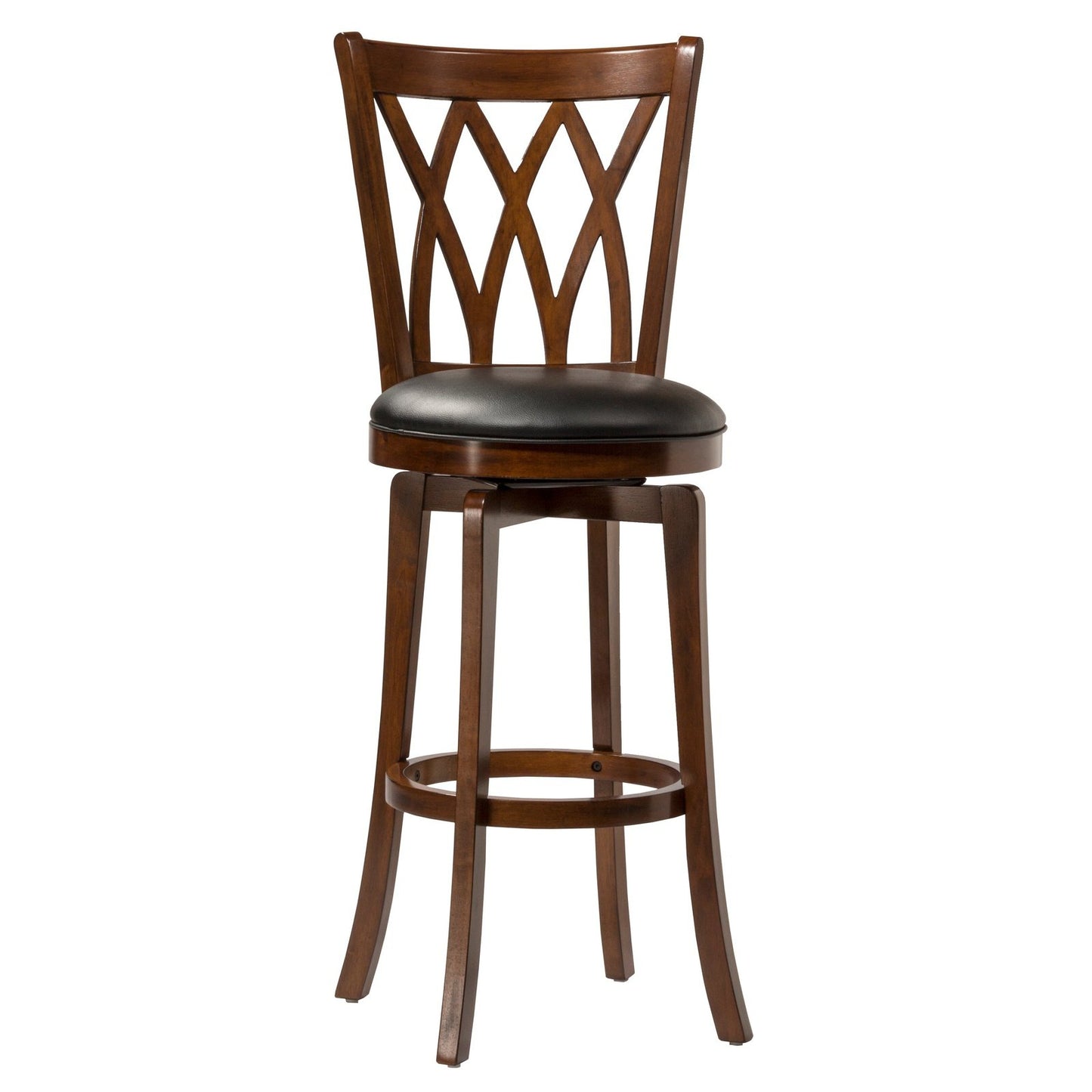 Hillsdale Furniture Mansfield Wood Bar Height Swivel Stool, Brown Cherry