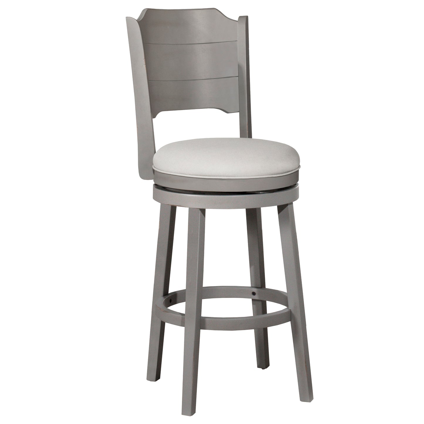 Hillsdale Furniture Clarion Wood Bar Height Swivel Stool, Distressed Gray