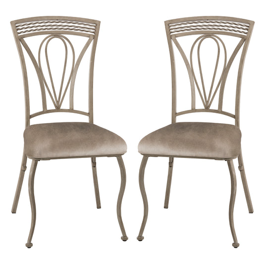 Hillsdale Furniture Napier Metal Dining Chair, Set of 2, Ivory