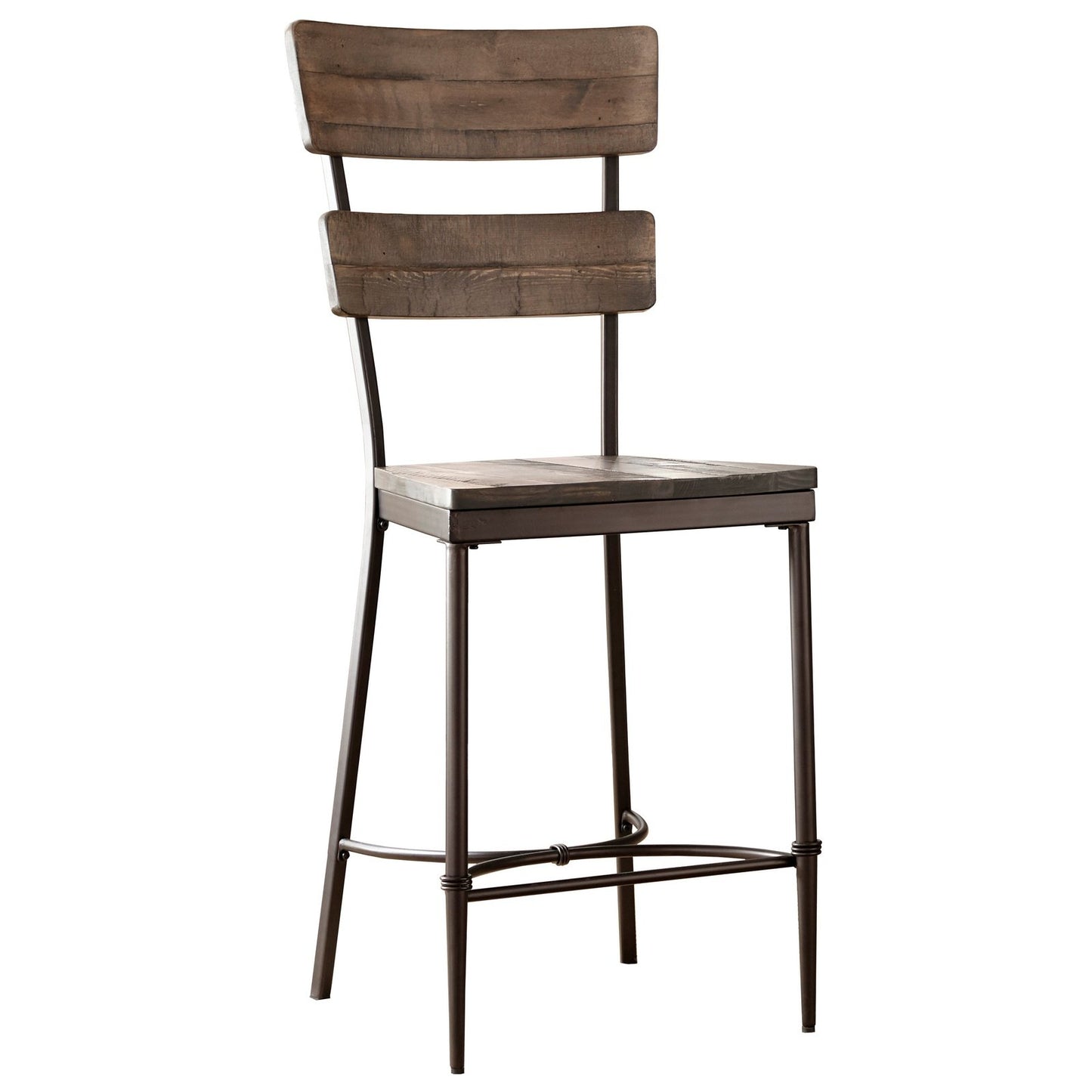 Hillsdale Furniture Jennings Metal Counter Height Stool, Set of 2, Distressed Walnut