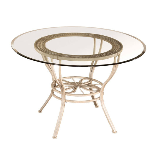 Hillsdale Furniture Napier Metal Round Dining Table, Aged Ivory