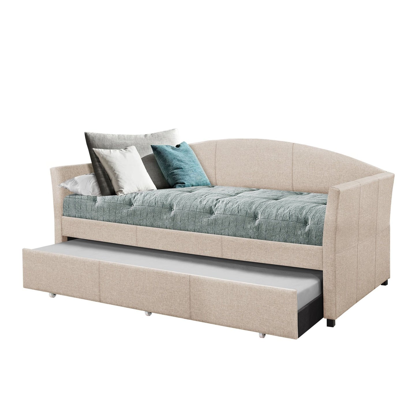 Hillsdale Furniture Westchester Upholstered Twin Daybed with Trundle, Fog