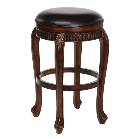 Hillsdale Furniture Fleur De Lis Wood Backless Counter Height Swivel Stool, Distressed Cherry with Copper Highlights