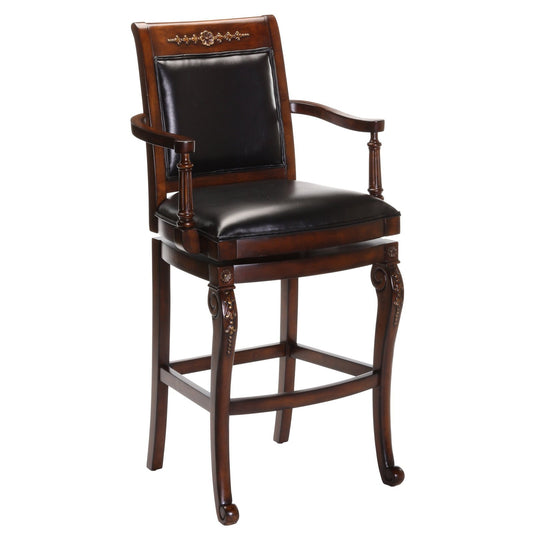 Hillsdale Furniture Douglas Wood Bar Height Return Swivel Stool, Distressed Cherry with Gold Highlights