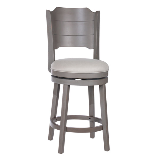 Hillsdale Furniture Clarion Wood Counter Height Swivel Stool, Distressed Gray