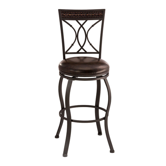 Hillsdale Furniture Kirkham Metal Bar Height Stool, Black Silver