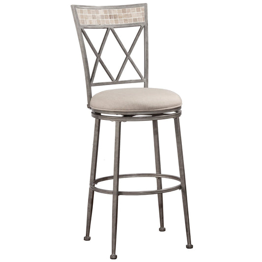 Hillsdale Furniture Milestone Metal Counter Height Swivel  Stool, Aged Pewter