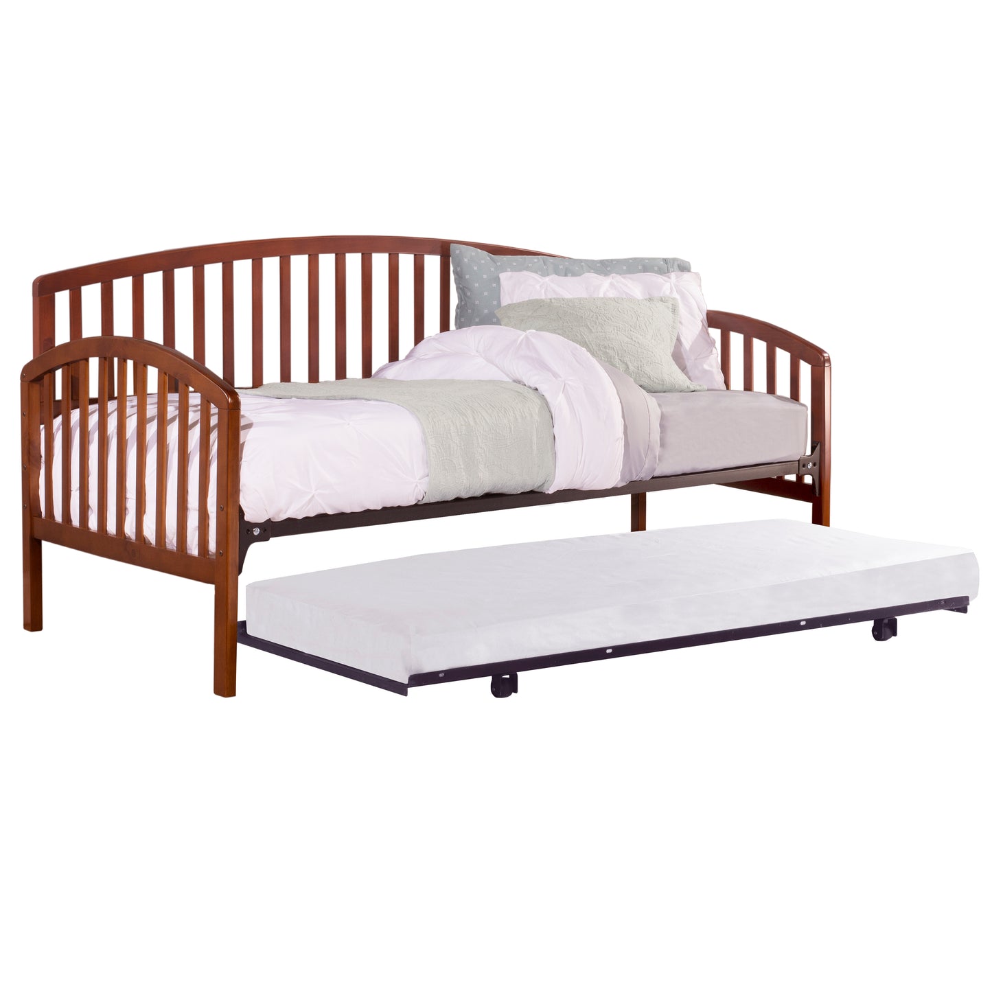 Hillsdale Furniture Carolina Wood Twin Daybed with Roll Out Trundle, Walnut