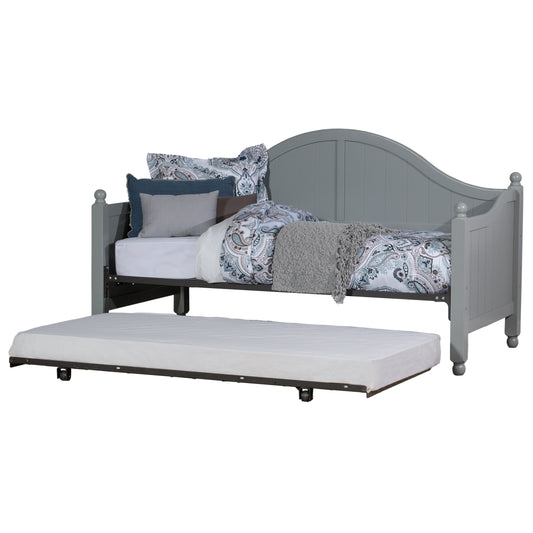 Hillsdale Furniture Augusta Wood Daybed with Roll Out Trundle, Gray