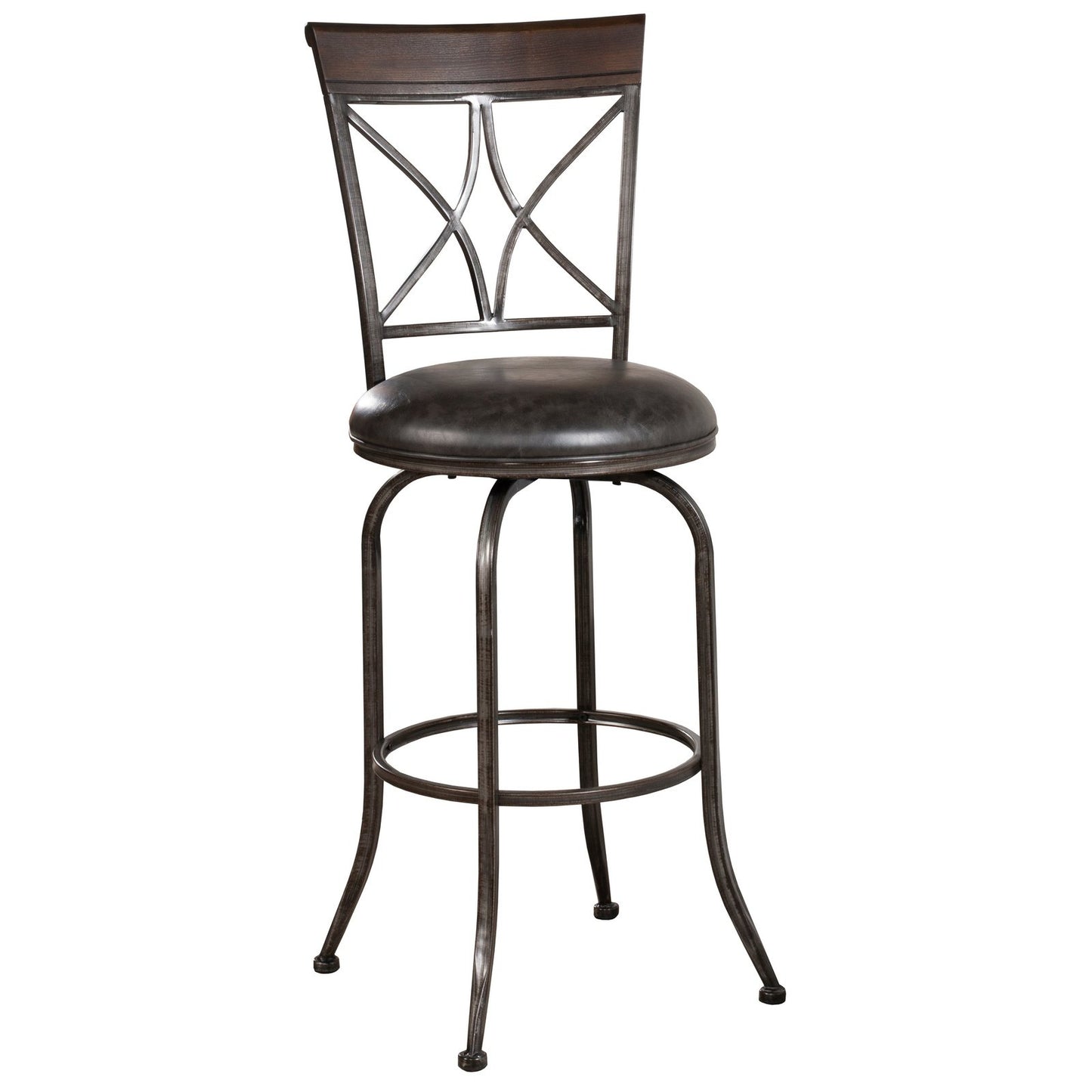 Hillsdale Furniture Killona Metal Bar Height Swivel Stool, Antique Pewter