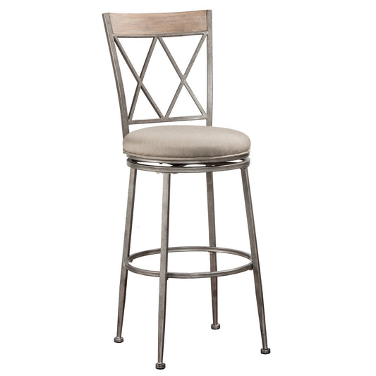 Hillsdale Furniture Stewart Metal Counter Height Swivel Stool, Aged Pewter