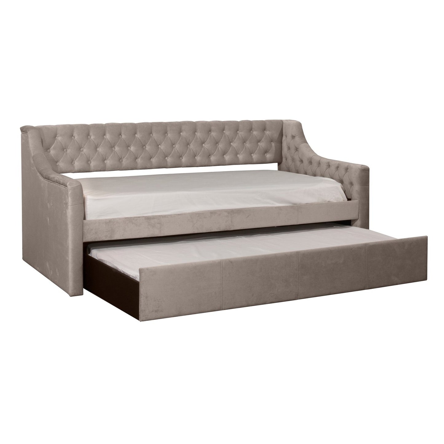 Hillsdale Furniture Jaylen Upholstered Twin Daybed with Trundle, Silver Gray