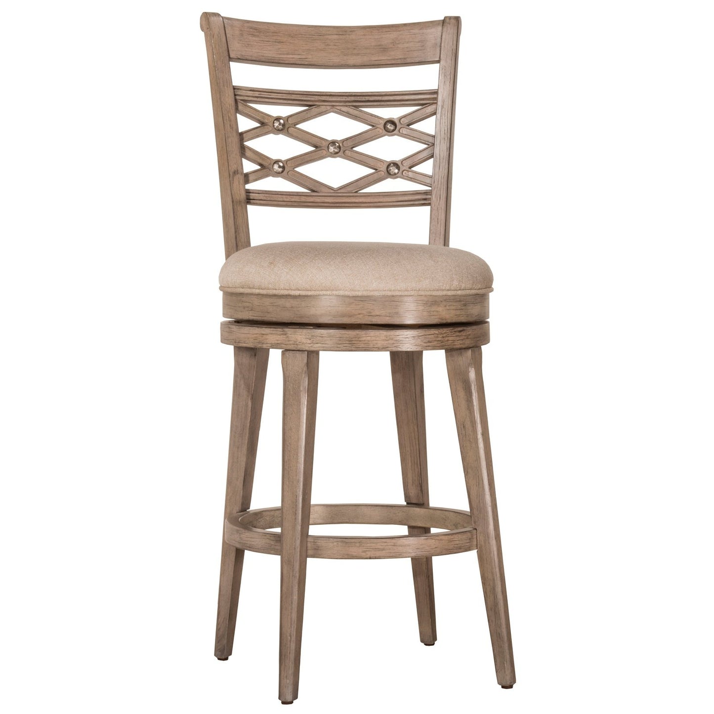 Hillsdale Furniture Chesney Wood Bar Height Swivel Stool, Weathered Gray