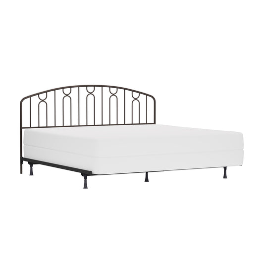 Hillsdale Furniture Riverbrooke Metal Arch Scallop King Headboard with Frame, Bronze