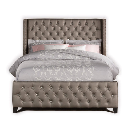 Hillsdale Furniture Memphis King Upholstered Bed, Textured Pewter