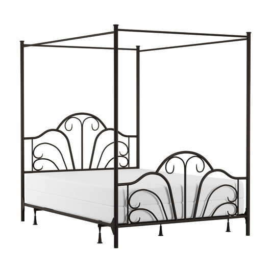 Hillsdale Furniture Dover Full Metal Canopy Bed, Textured Black