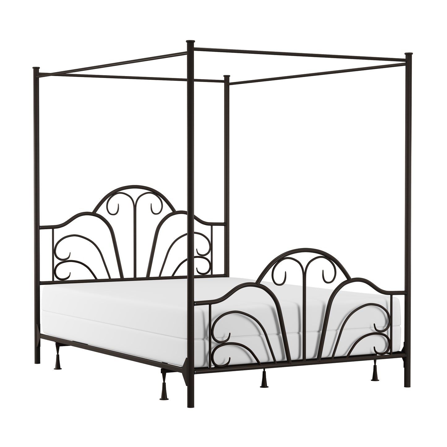 Hillsdale Furniture Dover Queen Metal Canopy Bed, Textured Black