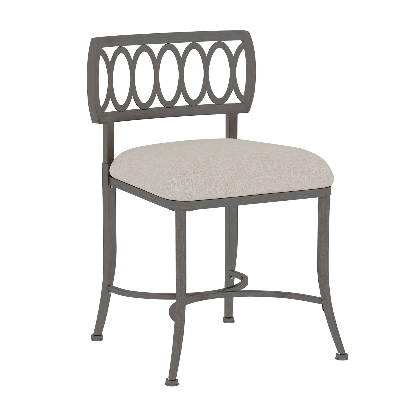 Hillsdale Furniture Canal Street Metal Vanity Stool, Pewter